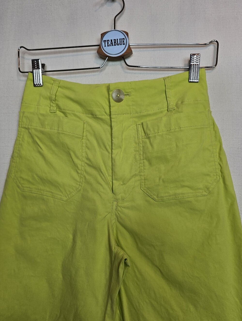 Maeve Colette Crop Wide Leg Pants Lime Green Magic Fabric 25 - Picture 7 of 14